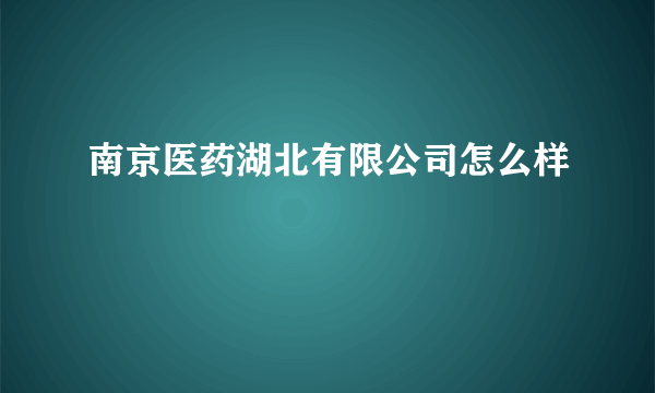 南京医药湖北有限公司怎么样