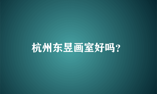 杭州东昱画室好吗？