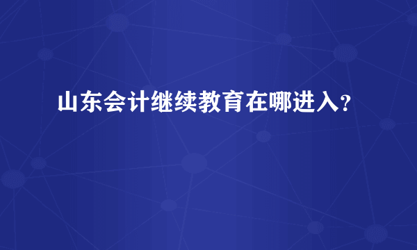 山东会计继续教育在哪进入？