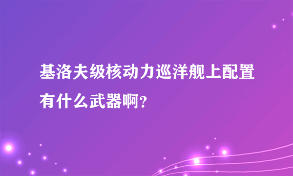 基洛夫级核动力巡洋舰上配置有什么武器啊？