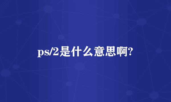 ps/2是什么意思啊?