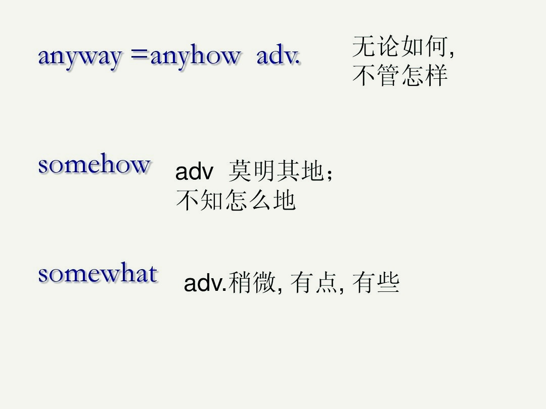 anyway 和anyhow有什么区别？