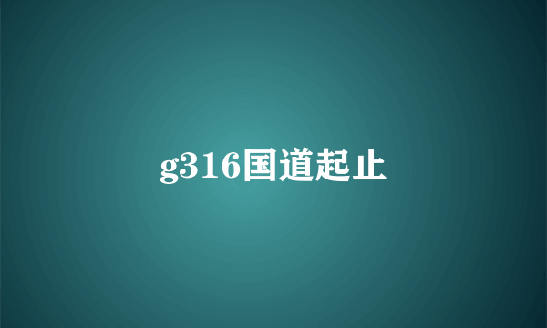 g316国道起止