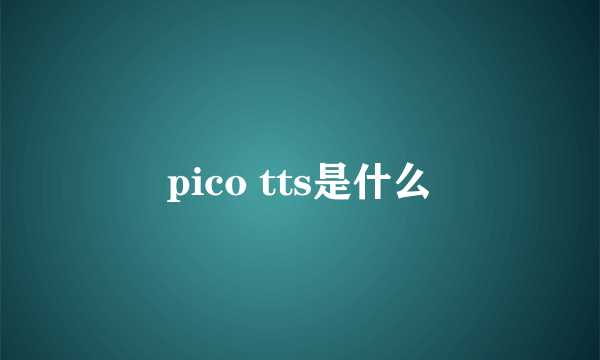 pico tts是什么