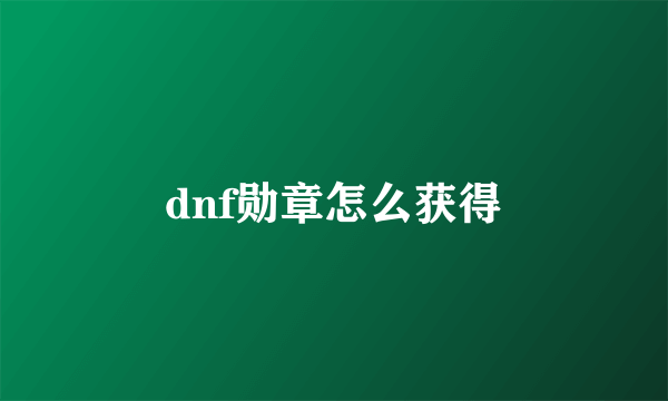 dnf勋章怎么获得