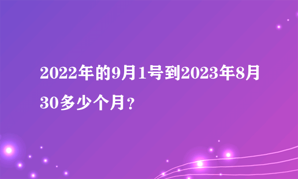 2022年的9月1号到2023年8月30多少个月？