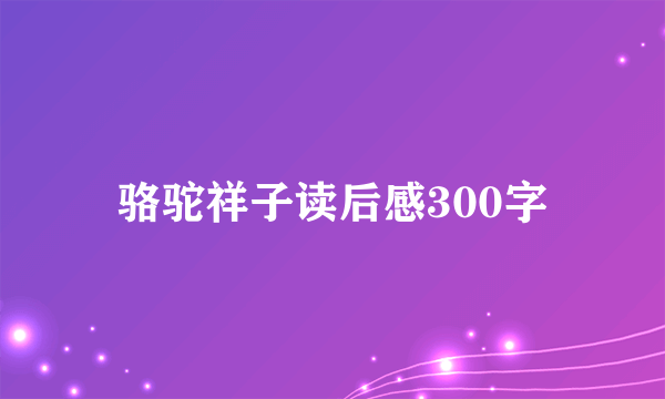 骆驼祥子读后感300字