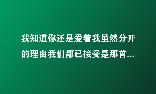 我知道你还是爱着我虽然分开的理由我们都已接受是那首歌歌词？