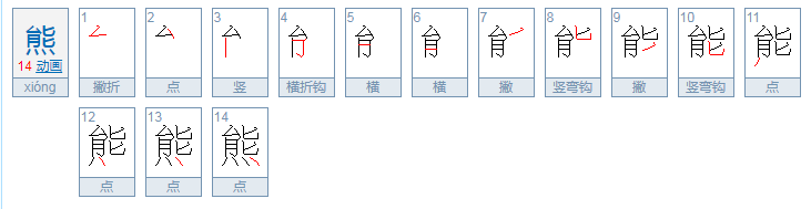 熊的拼音字母是什么？