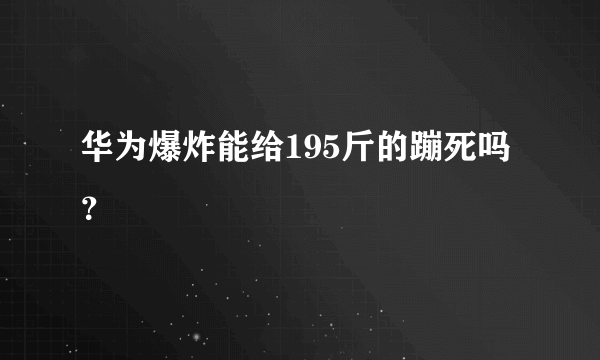 华为爆炸能给195斤的蹦死吗？