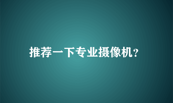 推荐一下专业摄像机？