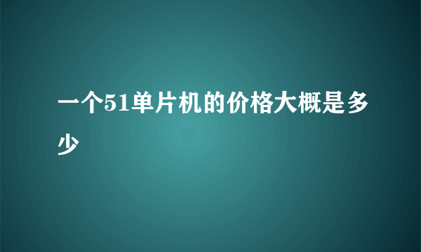 一个51单片机的价格大概是多少