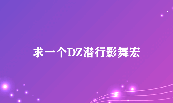 求一个DZ潜行影舞宏