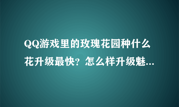 QQ游戏里的玫瑰花园种什么花升级最快？怎么样升级魅力值最快？