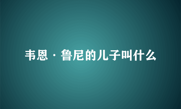 韦恩·鲁尼的儿子叫什么