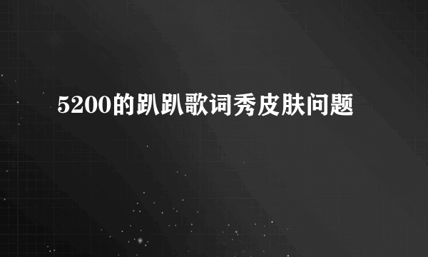 5200的趴趴歌词秀皮肤问题