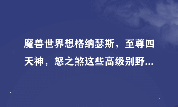 魔兽世界想格纳瑟斯，至尊四天神，怒之煞这些高级别野外的boss还有什么