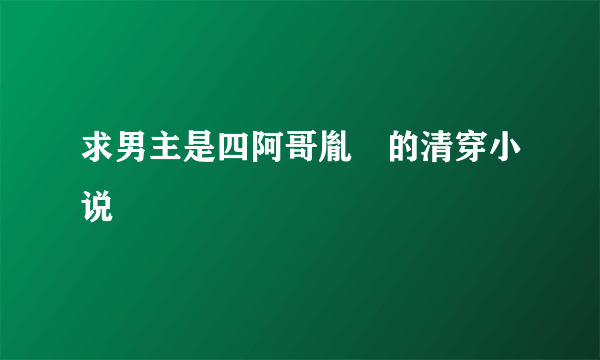 求男主是四阿哥胤禛的清穿小说