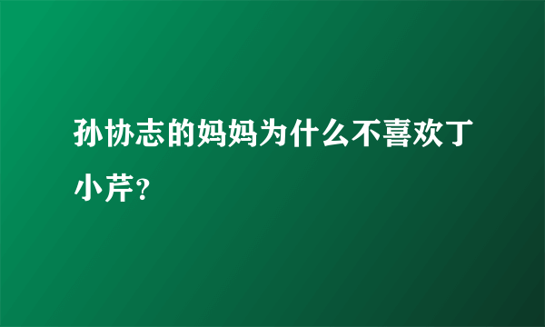 孙协志的妈妈为什么不喜欢丁小芹？