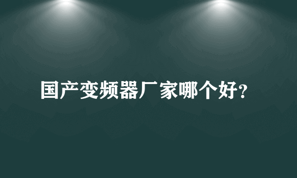 国产变频器厂家哪个好？