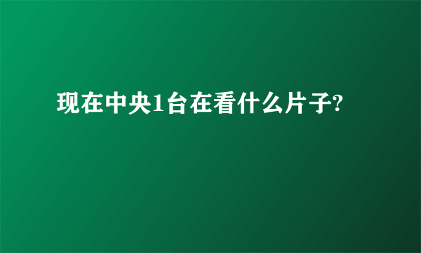 现在中央1台在看什么片子?