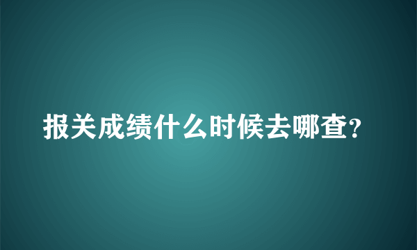 报关成绩什么时候去哪查？