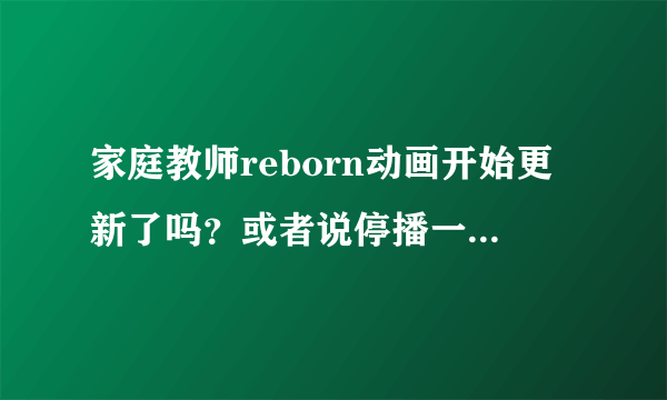 家庭教师reborn动画开始更新了吗？或者说停播一年结束了？