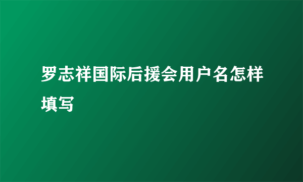 罗志祥国际后援会用户名怎样填写