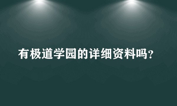 有极道学园的详细资料吗？