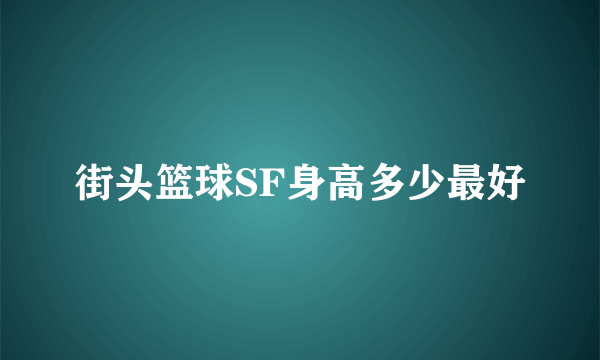 街头篮球SF身高多少最好