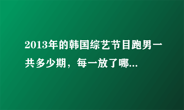 2013年的韩国综艺节目跑男一共多少期，每一放了哪些内容？