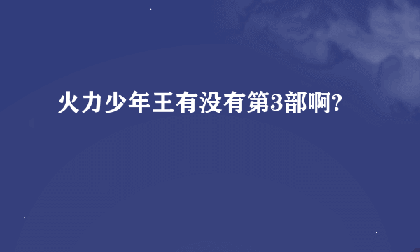 火力少年王有没有第3部啊?