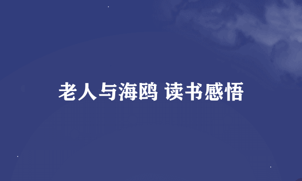 老人与海鸥 读书感悟