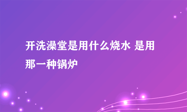 开洗澡堂是用什么烧水 是用那一种锅炉