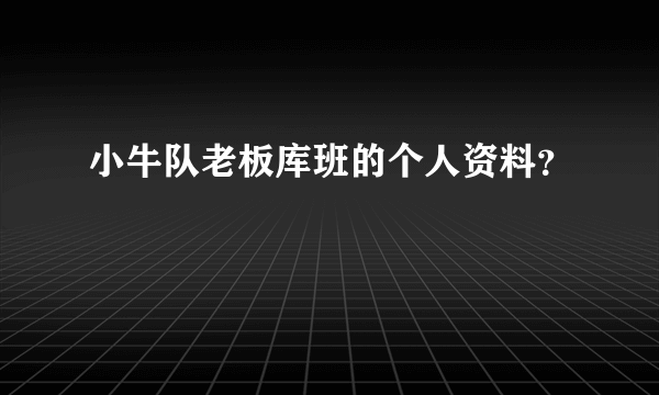 小牛队老板库班的个人资料？