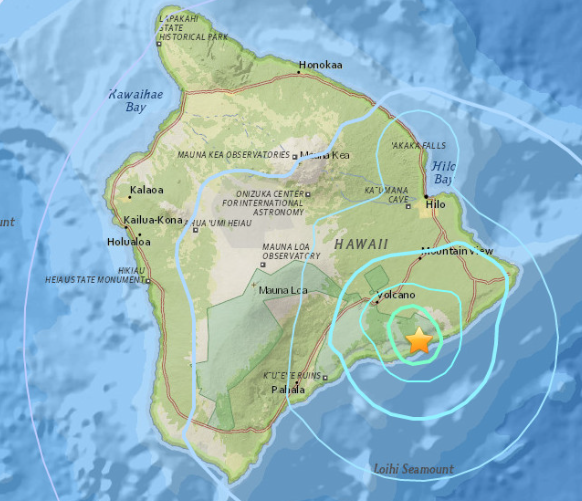 夏威夷大岛外海发生6.2级强震，哪些地区均有震感？
