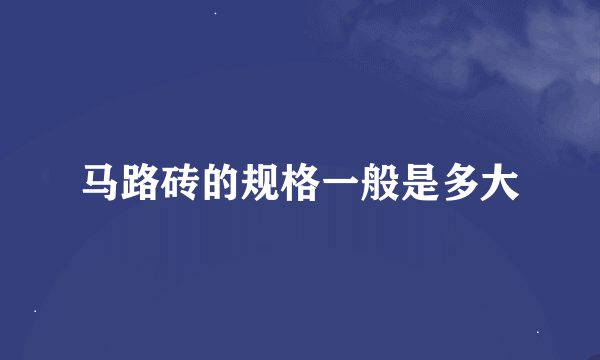 马路砖的规格一般是多大