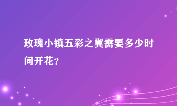 玫瑰小镇五彩之翼需要多少时间开花？