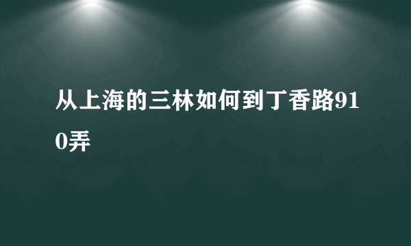 从上海的三林如何到丁香路910弄