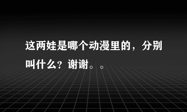 这两娃是哪个动漫里的，分别叫什么？谢谢。。