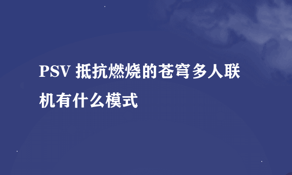 PSV 抵抗燃烧的苍穹多人联机有什么模式