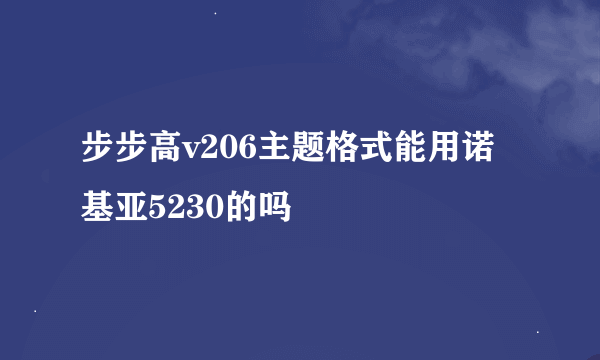 步步高v206主题格式能用诺基亚5230的吗