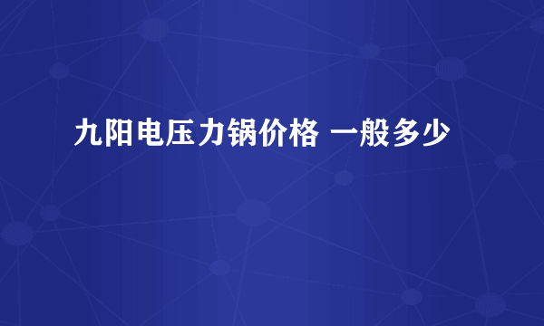 九阳电压力锅价格 一般多少