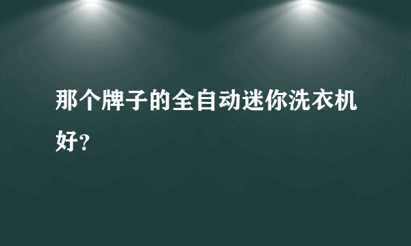 那个牌子的全自动迷你洗衣机好？