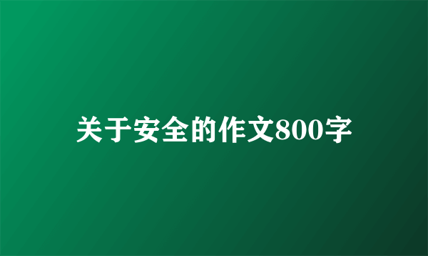 关于安全的作文800字