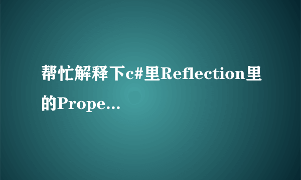 帮忙解释下c#里Reflection里的PropertyInfo