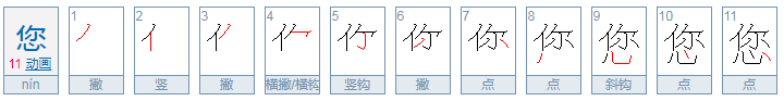 ↙您字的偏旁部首是什么在字典里查几查