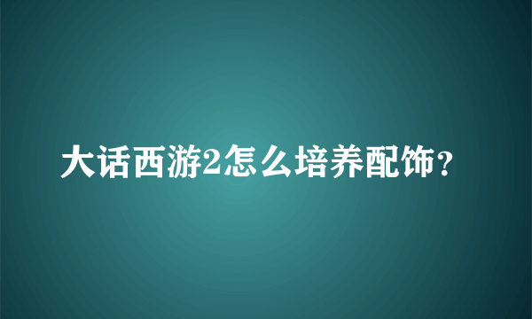 大话西游2怎么培养配饰？