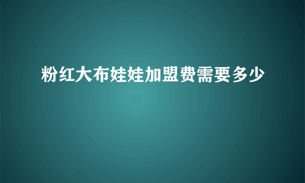 粉红大布娃娃加盟费需要多少