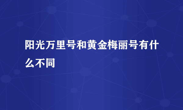 阳光万里号和黄金梅丽号有什么不同